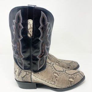 DAN POST MEN'S NATURAL BELLY CUT PYTHON COWBOY BOOTS - MEDIUM TOE